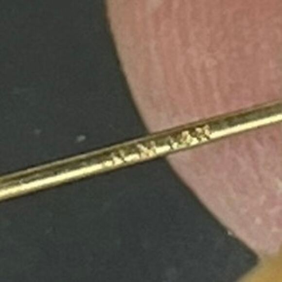 JCM Jacmel 14k Yellow Gold Vintage Marked Bamboo Shrimp Hoop Huggie Earrings - Picture 8 of 10